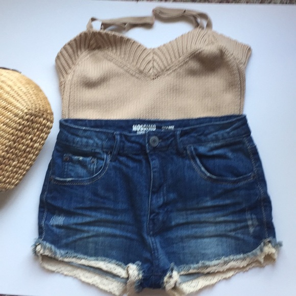 Mossimo Supply Co. Pants - Hi rise denim cut off shorts lace edge distressed